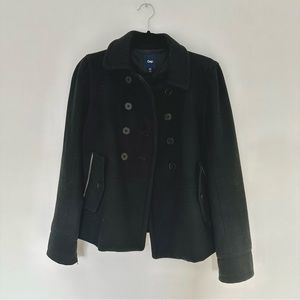 Gap black short pea coat. Size medium.
